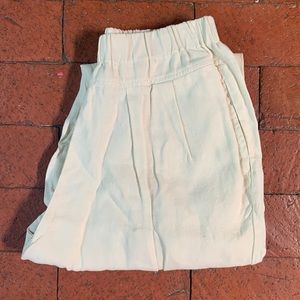 Black Crane Cream Linen Carpenter Pants NWOT
